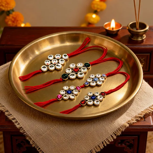 Multicolor_Rakhi_Alloy_For_Brother_And_Sister-In-Law_Pack_Of_2
