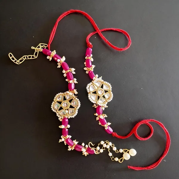 Dark_Pink_And_White_Rakhi,_Lumba,_Bracelet,_Chawal_Roli_Pack_Alloy_For_Brother_And_Sister-In-Law_Pack_Of_2