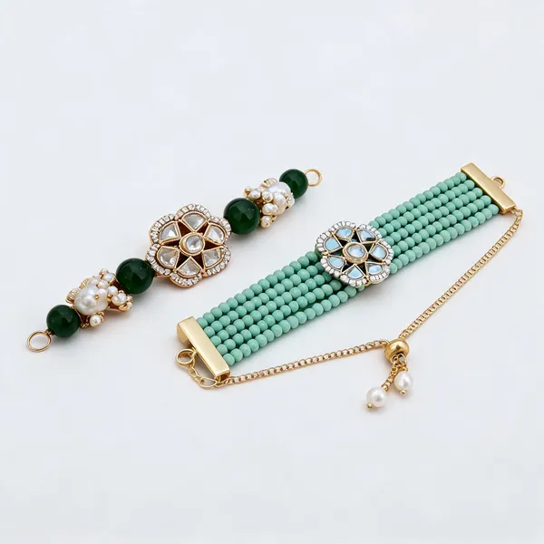 Light_Green_Rakhi_Alloy_For_Brother_And_Sister-In-Law_Pack_Of_1
