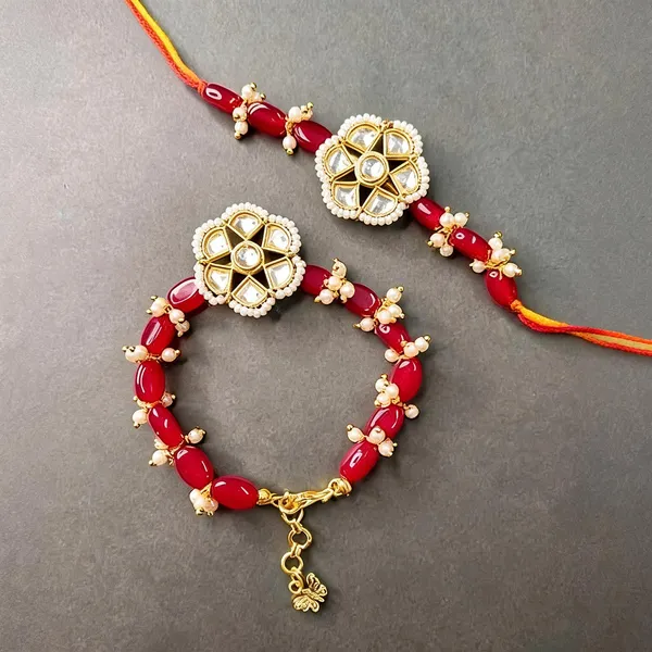 Red_And_White_Rakhi,_Lumba,_Bracelet,_Thali,_Chawal_Roli_Pack_Alloy_For_Brother_And_Sister-In-Law_Pack_Of_1