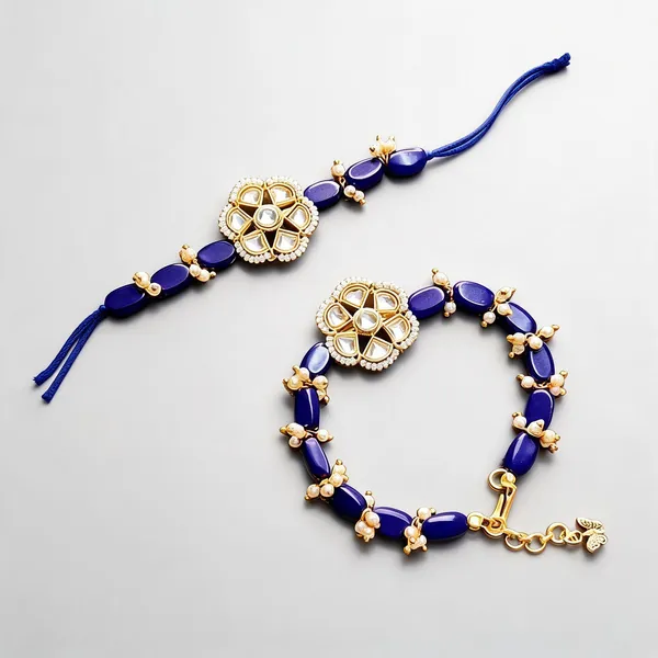 Blue_And_White_Rakhi,_Lumba_Alloy_For_Brother_And_Sister-In-Law_Pack_Of_1