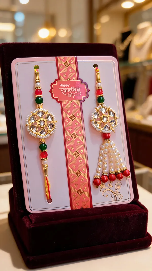 Red_And_White_Rakhi,_Bracelet_Alloy_For_Brother_And_Sister-In-Law_Pack_Of_2