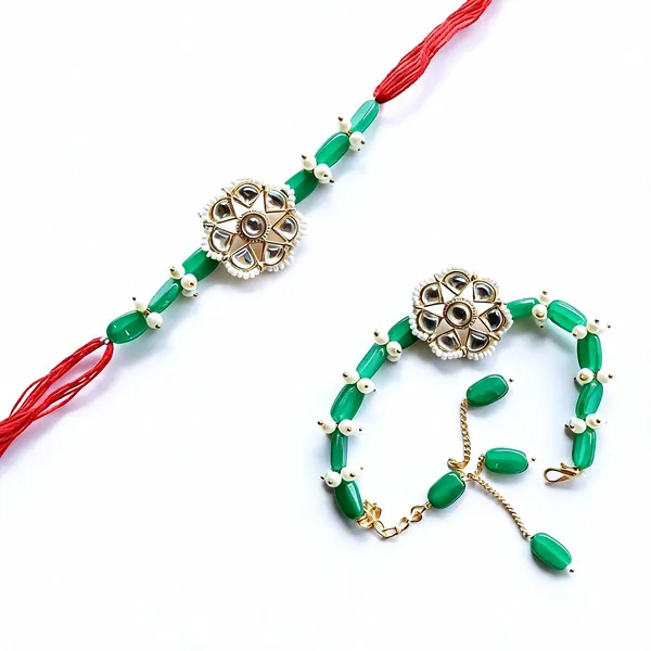 Green_Rakhi_Alloy_For_Brother_And_Sister-In-Law_Pack_Of_2