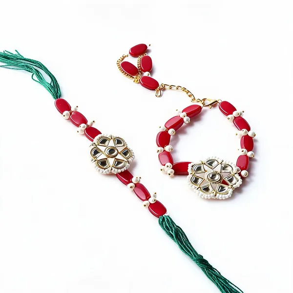 Maroon_Rakhi_Alloy_For_Brother_And_Sister-In-Law_Pack_Of_2