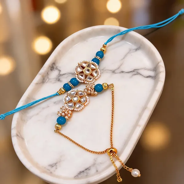 Sky_Blue_Rakhi,_Lumba,_Bracelet,_Chawal_Roli_Pack_Alloy_For_Brother_And_Sister-In-Law_Pack_Of_1