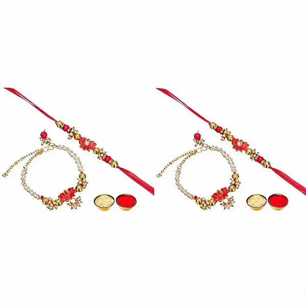 Multicolor_Rakhi,_Bracelet_Alloy_For_Brother_And_Sister-In-Law_Pack_Of_2