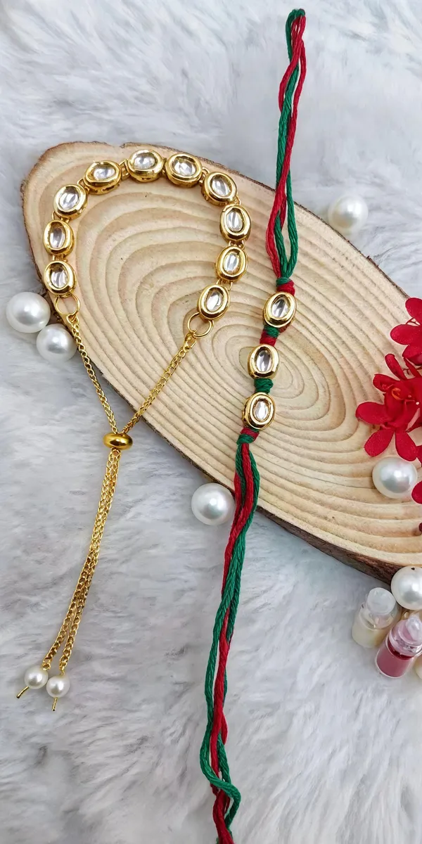 Multicolor_Rakhi,_Lumba,_Bracelet_Alloy_For_Brother_And_Sister-In-Law_Pack_Of_1