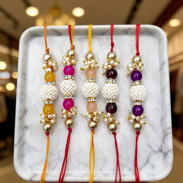 Multicolor_Rakhi,_Lumba,_Bracelet_Alloy_For_Brother_And_Sister-In-Law_Pack_Of_1