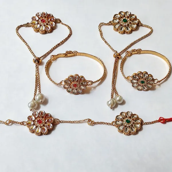 Multicolor_Rakhi,_Lumba,_Bracelet_Alloy_For_Brother_And_Sister-In-Law_Pack_Of_2