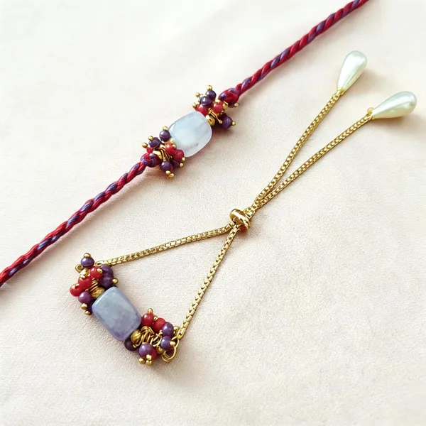 White_Rakhi,_Bracelet_Alloy_For_Brother_And_Sister-In-Law_Pack_Of_2