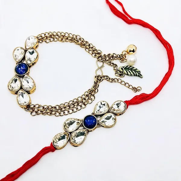 Blue_And_White_Rakhi,_Lumba,_Bracelet_Alloy_For_Brother_And_Sister-In-Law_Pack_Of_2