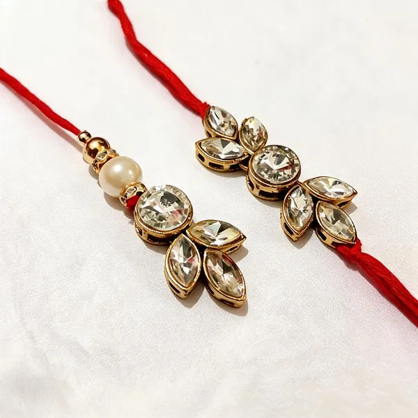 White_Rakhi,_Lumba,_Bracelet_Alloy_For_Brother_And_Sister-In-Law_Pack_Of_2