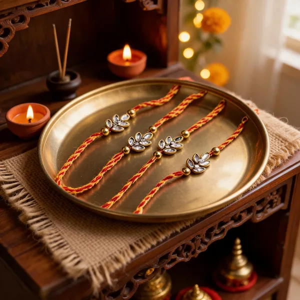 White_Rakhi_Alloy_For_Brother_And_Sister-In-Law_Pack_Of_2