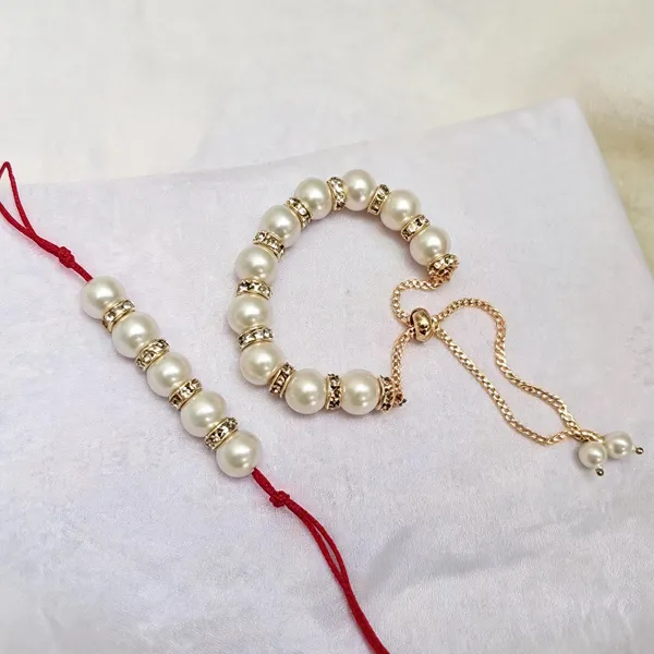 White_Rakhi,_Lumba,_Bracelet,_Chawal_Roli_Pack_Alloy_For_Brother_And_Sister-In-Law_Pack_Of_2