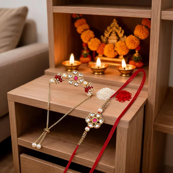 White_And_Red_Rakhi,_Chawal_Roli_Pack_Alloy_For_Brother_And_Sister-In-Law_Pack_Of_2