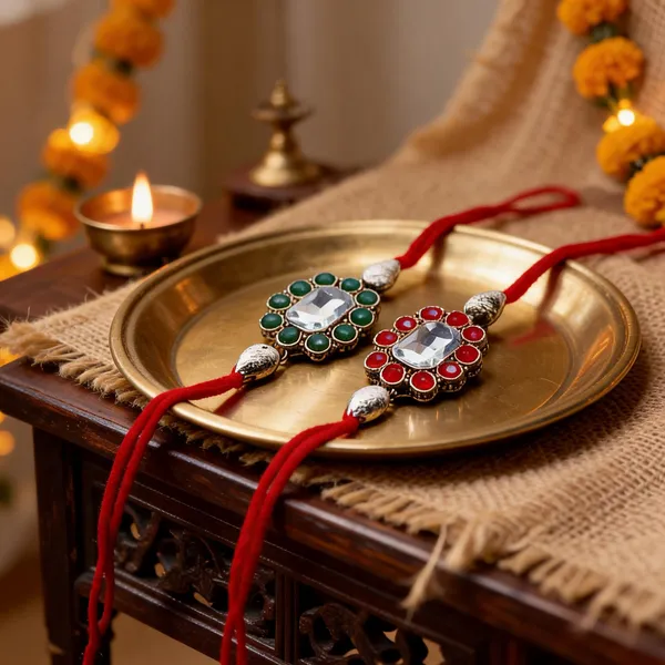 Multicolor_Rakhi_Alloy_For_Brother_And_Sister-In-Law_Pack_Of_2