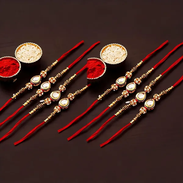 White_Rakhi_Alloy_For_Brother_And_Sister-In-Law_Pack_Of_2