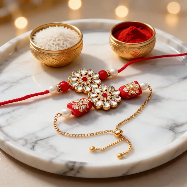 Red_And_White_Rakhi,_Lumba,_Bracelet,_Chawal_Roli_Pack_Alloy_For_Brother_And_Sister-In-Law_Pack_Of_2