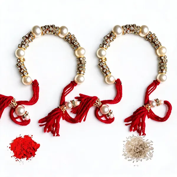 White_Rakhi,_Bracelet,_Chawal_Roli_Pack_Alloy_For_Unisex_Pack_Of_2