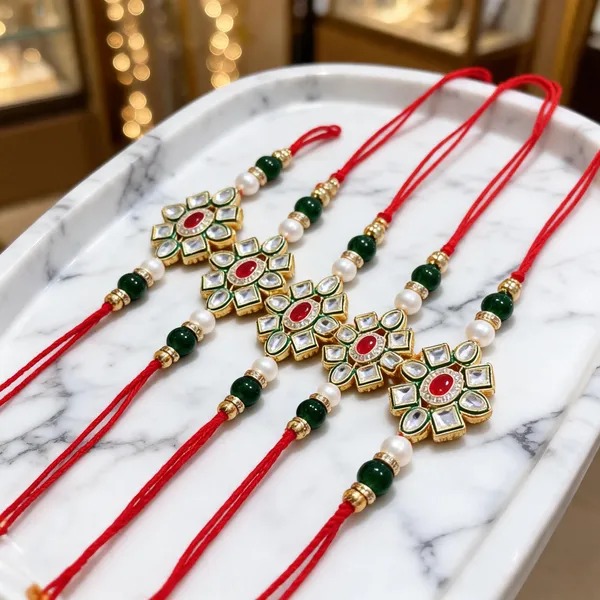 Multicolor_Rakhi,_Lumba,_Bracelet_Alloy_For_Brother_And_Sister-In-Law_Pack_Of_2