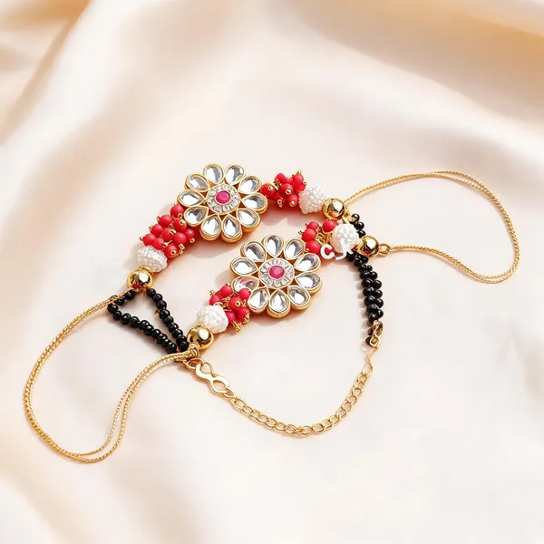 Multicolor_Rakhi,_Lumba,_Bracelet_Alloy_For_Brother_And_Sister-In-Law_Pack_Of_2