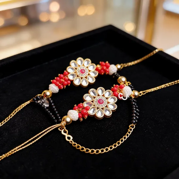 Multicolor_Rakhi,_Lumba,_Bracelet_Alloy_For_Brother_And_Sister-In-Law_Pack_Of_2