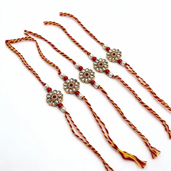 White_Rakhi_Alloy_For_Brother_And_Sister-In-Law_Pack_Of_2