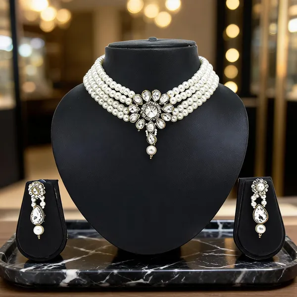 White_Jewellery_Set_Alloy_For_Women_Pack_Of_1