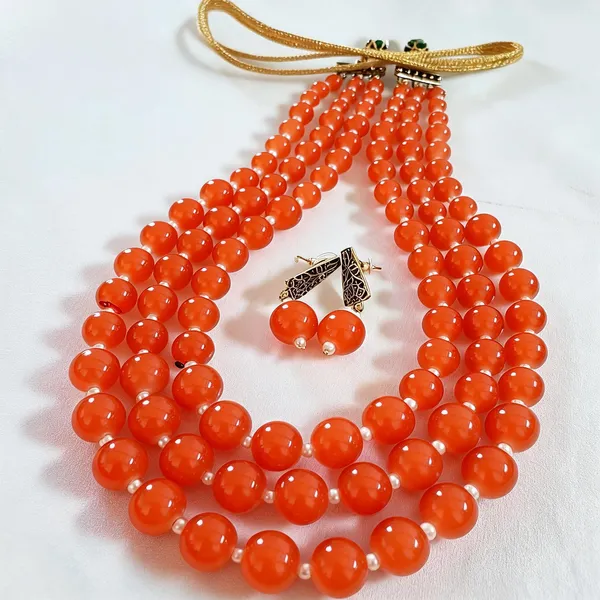 Orange_Jewellery_Set_Alloy_For_Women_Pack_Of_1