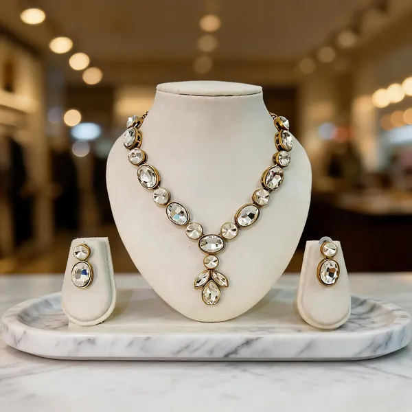 White_Jewellery_Set_Alloy_For_Women_Pack_Of_1