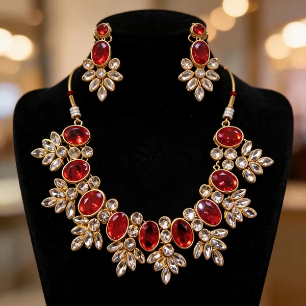 Red_Jewellery_Set_Alloy_For_Women_Pack_Of_1