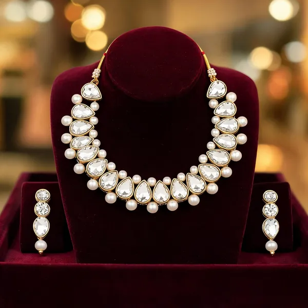 White_Jewellery_Set_Alloy_For_Women_Pack_Of_1