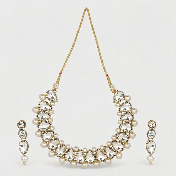 White_Jewellery_Set_Alloy_For_Women_Pack_Of_1