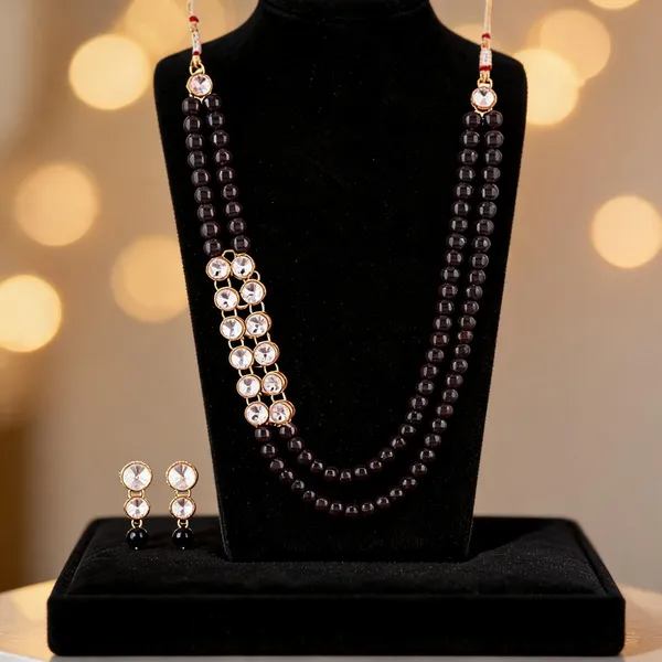 Black_And_Gold_And_White_Jewellery_Set_Alloy_For_Women_Pack_Of_1