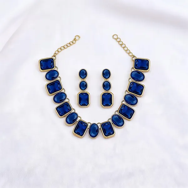 Blue_And_Gold_Jewellery_Set_Alloy_For_Women_Pack_Of_1