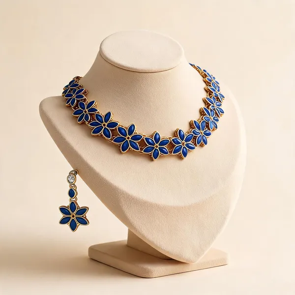 Blue_And_Gold_Jewellery_Set_Alloy_For_Women_Pack_Of_1