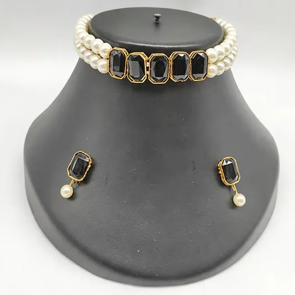 Black_And_White_Jewellery_Set_Alloy_For_Women_Pack_Of_1