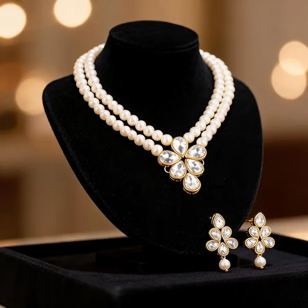 White_Jewellery_Set_Alloy_For_Women_Pack_Of_1