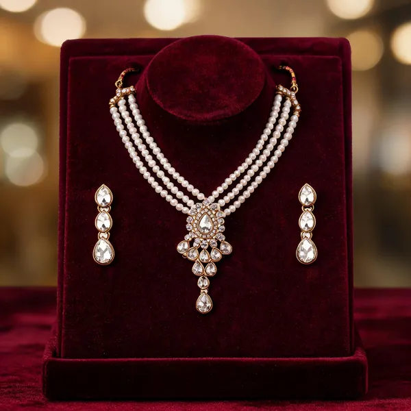 White_Jewellery_Set_Alloy_For_Women_Pack_Of_1
