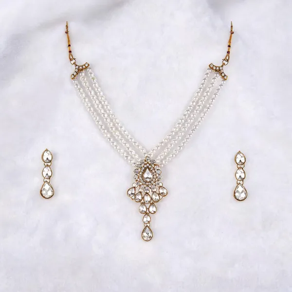 White_Jewellery_Set_Alloy_For_Women_Pack_Of_1