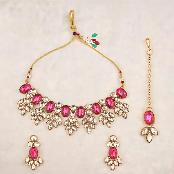 Pink_And_White_Jewellery_Set_Alloy_For_Women_Pack_Of_1