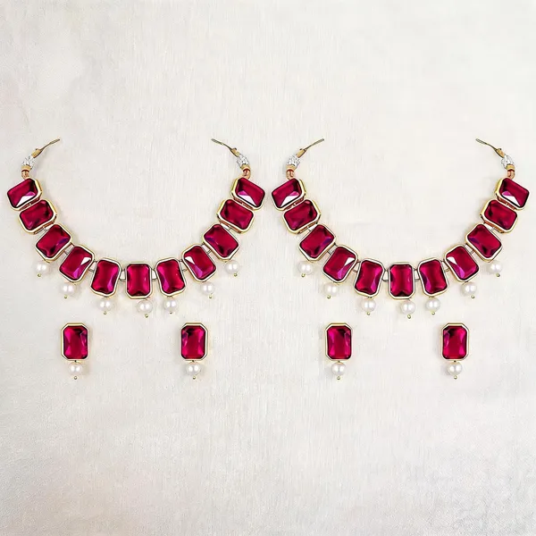 Pink_And_White_Jewellery_Set_Alloy_For_Women_Pack_Of_2
