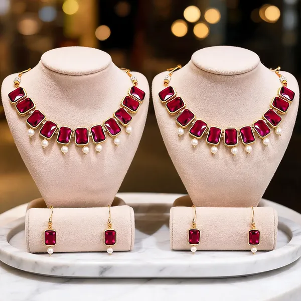 Pink_And_White_Jewellery_Set_Alloy_For_Women_Pack_Of_2