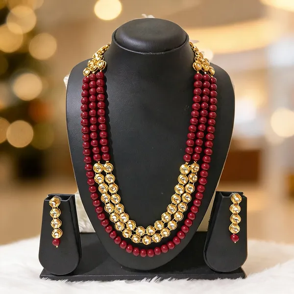 Maroon_And_Gold_Jewellery_Set_Alloy_For_Women_Pack_Of_1