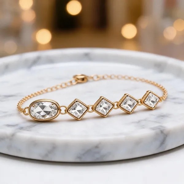 White_And_Gold_Bracelet_Alloy_For_Unisex_Pack_Of_1