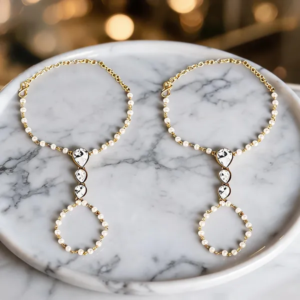 Gold_And_White_Bracelet_Alloy_For_Unisex_Pack_Of_2