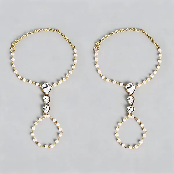 Gold_And_White_Bracelet_Alloy_For_Unisex_Pack_Of_2
