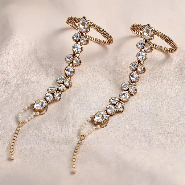 Gold_And_White_Bracelet_Alloy_For_Unisex_Pack_Of_2