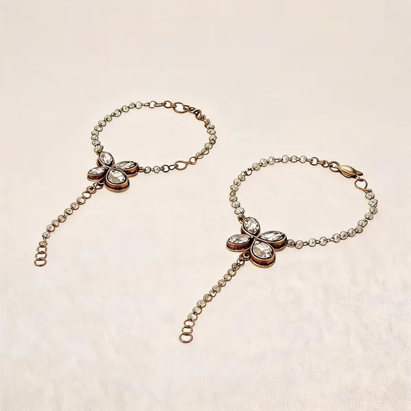 Rose_And_Silver_Bracelet_Alloy_For_Unisex_Pack_Of_2