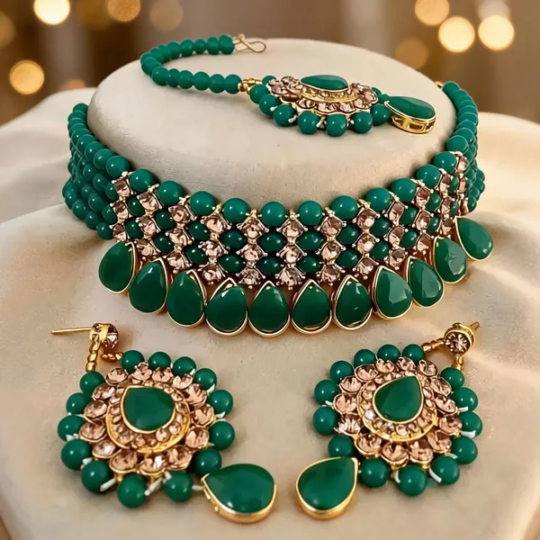 Green_And_Gold_Jewellery_Set_Alloy_For_Women_Pack_Of_1